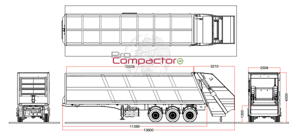 Semi Trailer Garbage Transfer Compactor Procompactor Waste