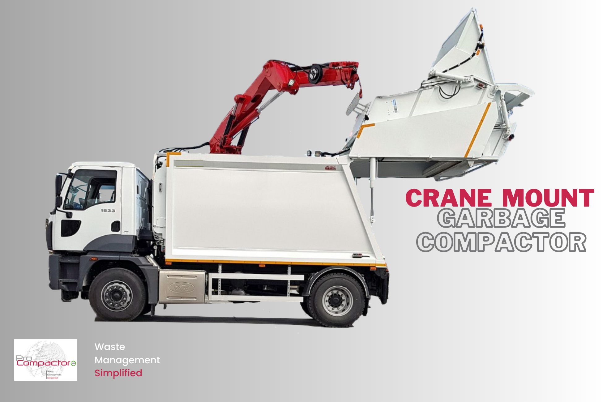 Crane Mount Garbage Truck Rear Loader