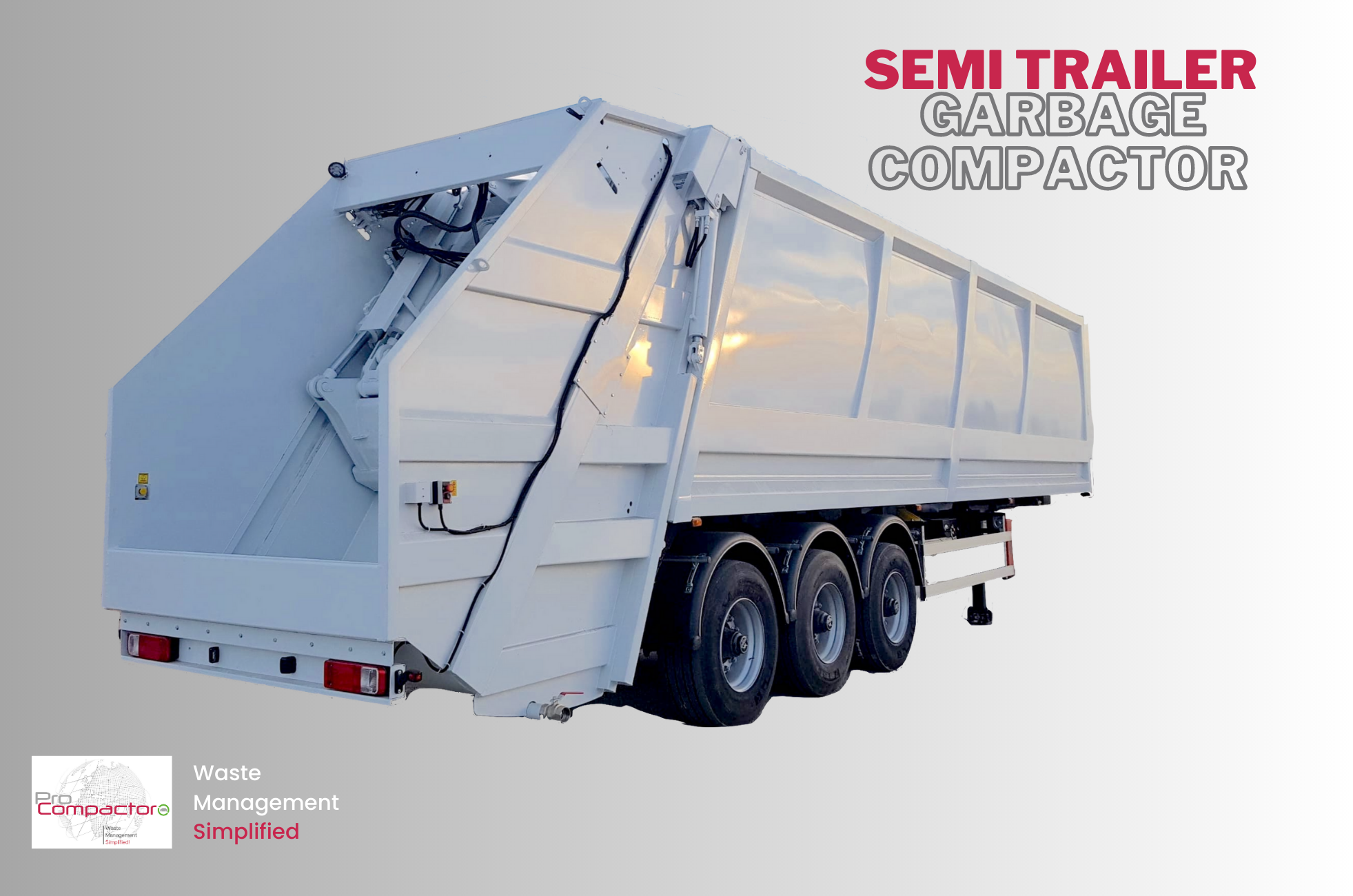 Semi Trailer Hydraulic Rear Loader Garbage Compactor 